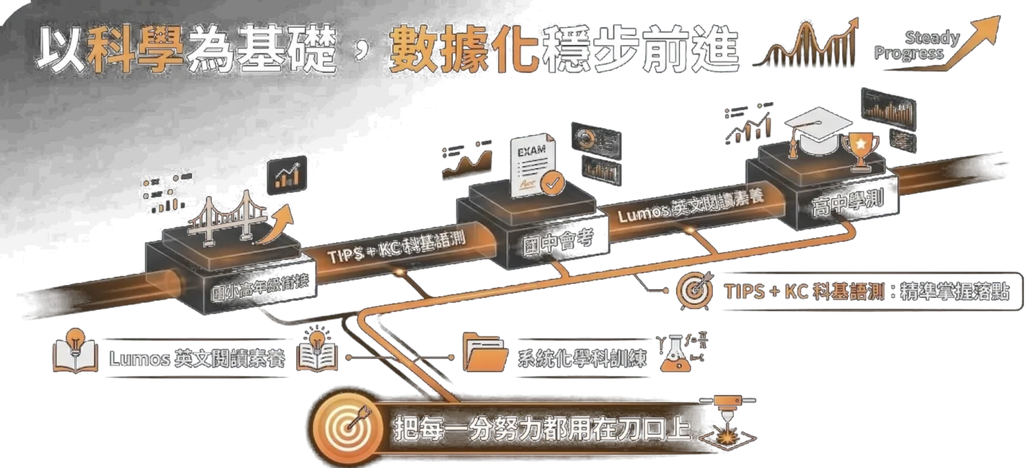 以科學為基礎,數據化穩步前進:國小高年級銜接 → 國中會考 → 高中學測